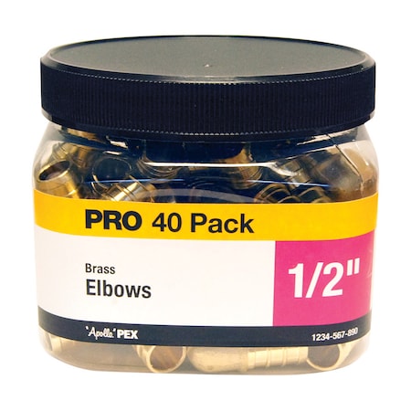 Apollo Apollo PRO 1/2 in. PEX Barb in to X 1/2 in. D PEX Barb Brass 90 Degree Elbow APXE1240JR